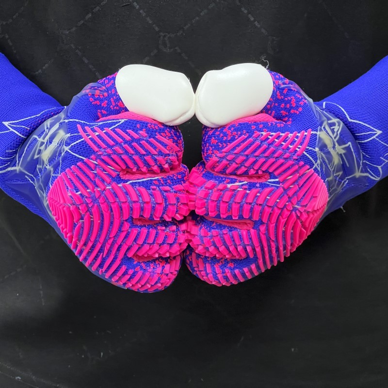 Best-Goalkeeper Professional Latex Football Gloves Breathable Nylon Buckle Anti-Slip Anti-Fall Negative Cut Sports Protection,Blue Arc Sport