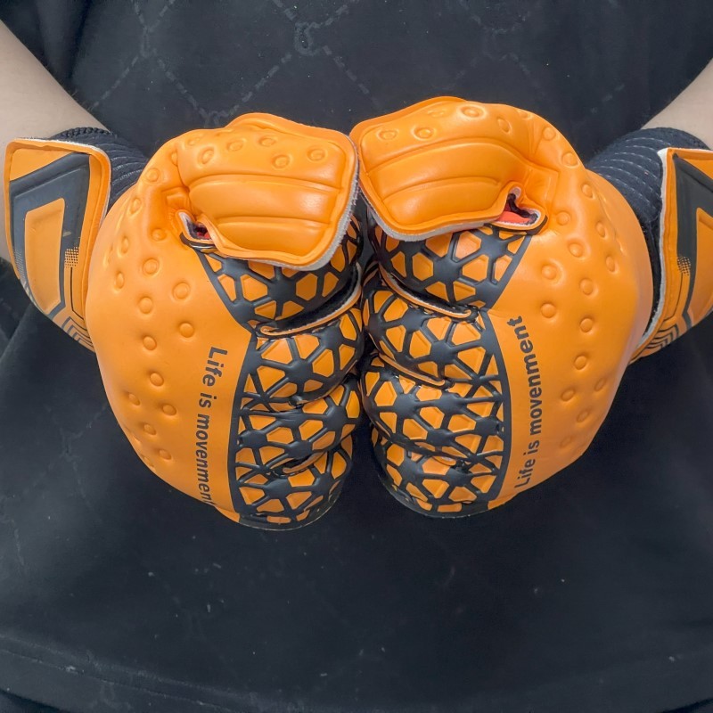 Best-Goalkeeper Professional Latex Football Gloves Breathable Nylon Buckle Anti-Slip Anti-Fall Negative Cut Sports Protection,Blue Arc Sport