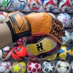Best-Goalkeeper Professional Latex Football Gloves Breathable Nylon Buckle Anti-Slip Anti-Fall Negative Cut Sports Protection,Blue Arc Sport