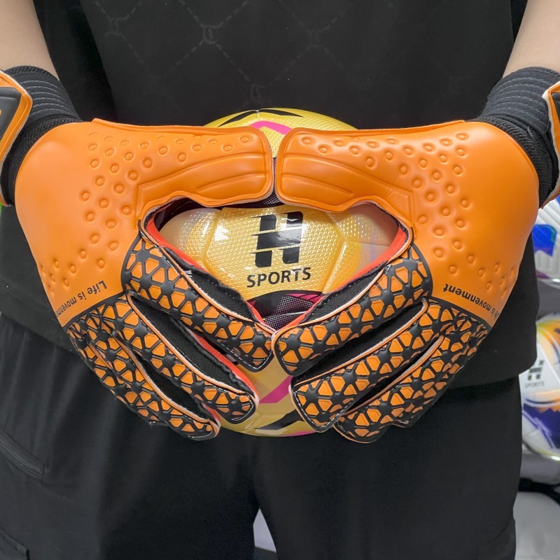 Best-Goalkeeper Professional Latex Football Gloves Breathable Nylon Buckle Anti-Slip Anti-Fall Negative Cut Sports Protection,Blue Arc Sport