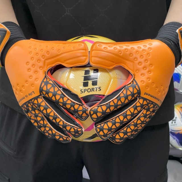 Best-Goalkeeper Professional Latex Football Gloves Breathable Nylon Buckle Anti-Slip Anti-Fall Negative Cut Sports Protection,Blue Arc Sport