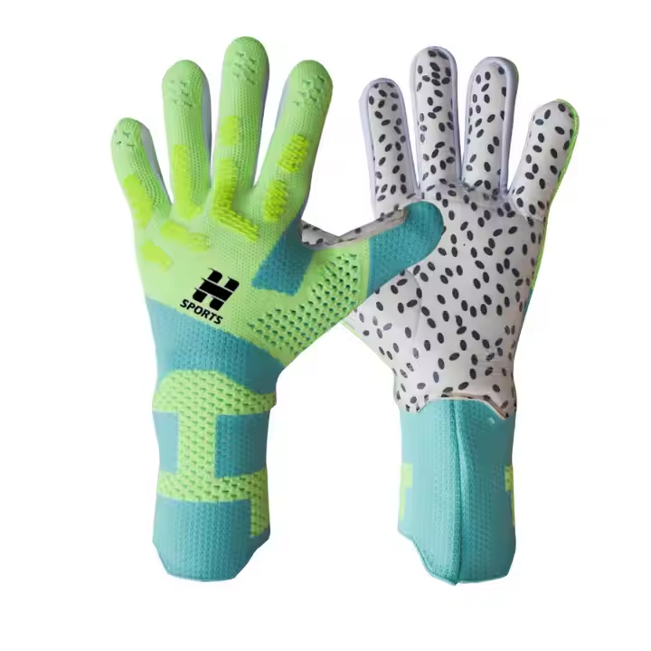 Best-Goalkeeper Professional Latex Sports Football Gloves Breathable with Buckle Anti-Slip and Anti-Fall,Blue Arc Sport
