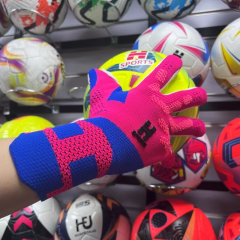 Best-Goalkeeper Professional Latex Football Gloves Breathable Nylon Buckle Anti-Slip Anti-Fall Negative Cut Training Outdoor,Blue Arc Sport