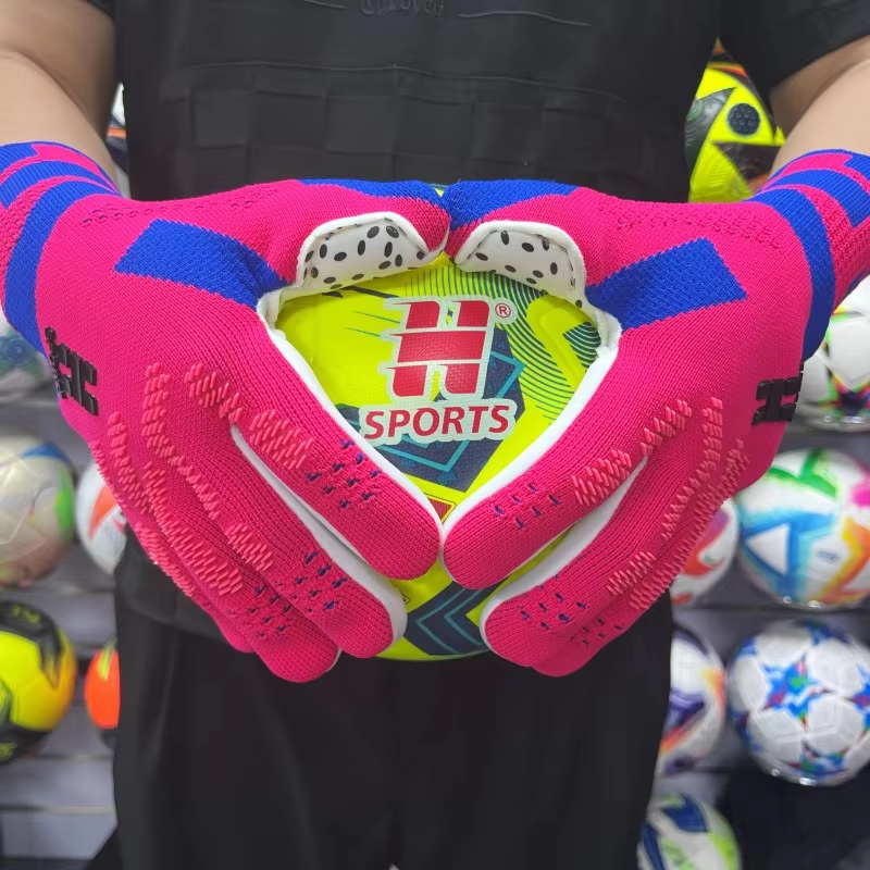 Best-Goalkeeper Professional Latex Football Gloves Breathable Nylon Buckle Anti-Slip Anti-Fall Negative Cut Training Outdoor,Blue Arc Sport