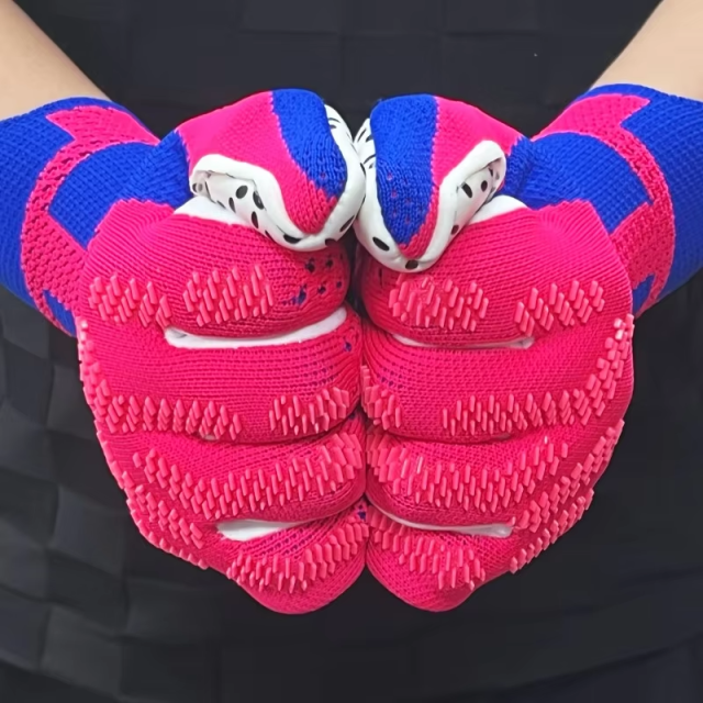Best-Goalkeeper Professional Latex Football Gloves Breathable Nylon Buckle Anti-Slip Anti-Fall Negative Cut Training Outdoor,Blue Arc Sport