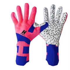 Best-Goalkeeper Professional Latex Sports Football Gloves Breathable with Buckle Anti-Slip and Anti-Fall,Blue Arc Sport