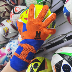 Best-Goalkeeper Professional Latex Sports Football Gloves Breathable Buckle Anti-Slip Anti-Fall Outdoor Use Made Leather Rubber,Blue Arc Sports