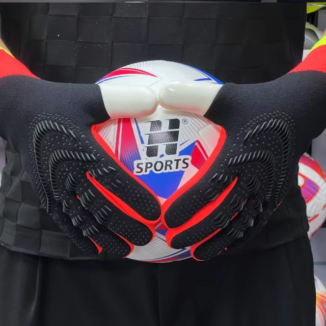 Best-Goalkeeper Professional Latex Sports Football Gloves Breathable Nylon Buckle Anti-Slip Anti-Fall Outdoor Training Made,Blue Arc Sports