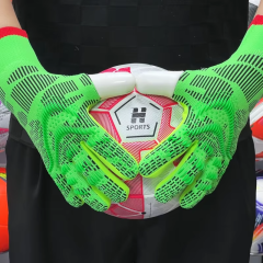 Best-Goalkeeper Professional Football Gloves PU Leather Rubber Latex Breathable Buckle Anti-Slip Anti-Fall Training Outdoor Use,Blue Arc Sports