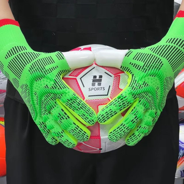 Best-Goalkeeper Professional Football Gloves PU Leather Rubber Latex Breathable Buckle Anti-Slip Anti-Fall Training Outdoor Use,Blue Arc Sports