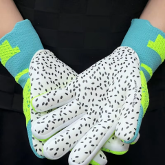 Best-Goalkeeper Professional Latex Football Gloves Breathable Nylon Buckle Anti-Slip Anti-Fall Negative Cut Training Protection,Blue Arc Sport