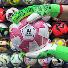 Best-Goalkeeper Professional Football Gloves PU Leather Rubber Latex Breathable Buckle Anti-Slip Anti-Fall Training Outdoor Use,Blue Arc Sports