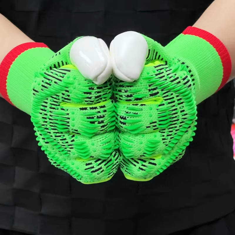 Best-Goalkeeper Professional Football Gloves PU Leather Rubber Latex Breathable Buckle Anti-Slip Anti-Fall Training Outdoor Use,Blue Arc Sports
