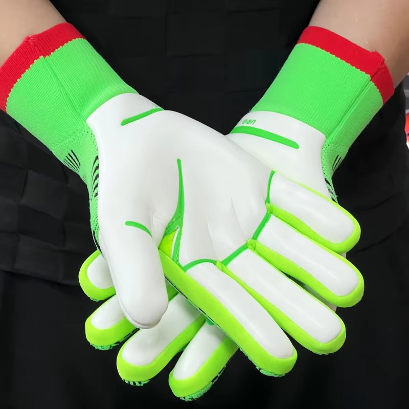 Best-Goalkeeper Professional Football Gloves PU Leather Rubber Latex Breathable Buckle Anti-Slip Anti-Fall Training Outdoor Use,Blue Arc Sports