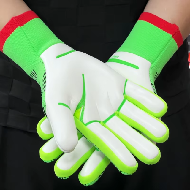Best-Goalkeeper Professional Football Gloves PU Leather Rubber Latex Breathable Buckle Anti-Slip Anti-Fall Training Outdoor Use,Blue Arc Sports