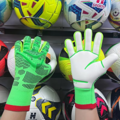 Best-Goalkeeper Professional Football Gloves PU Leather Rubber Latex Breathable Buckle Anti-Slip Anti-Fall Training Outdoor Use,Blue Arc Sports