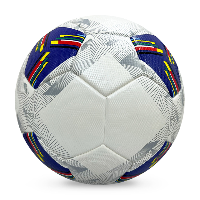 Factory Wholesale High Quality Original Standard Size 5 PU Soccer Ball/ Football for Sports Training and Official Matches,Blue Arc Sport