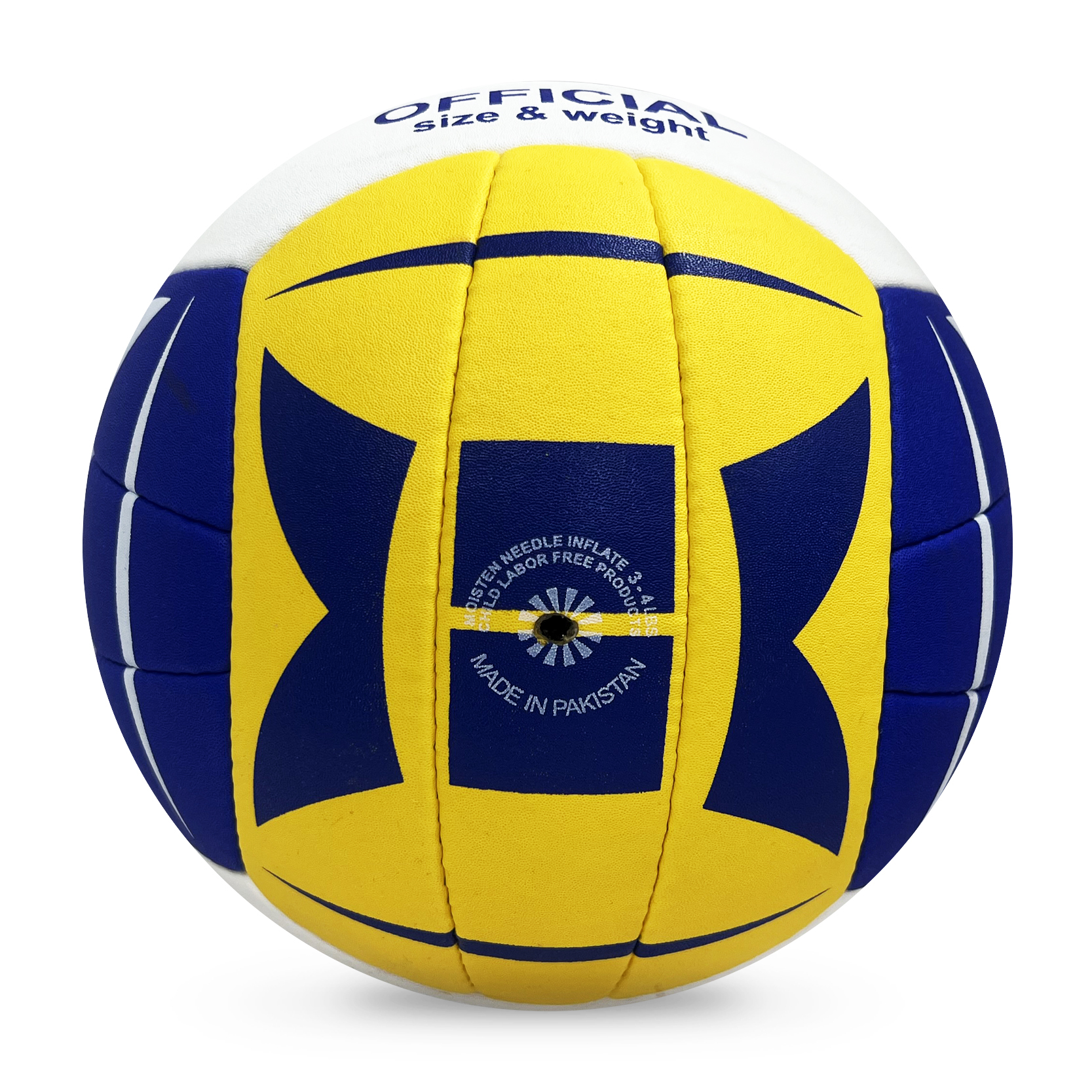Direct Manufacturer's Customizable Size 4 Hand-Sewn Seamless Leather Volleyball Indoor/Outdoor Use Fibre Material Quality Balls,Blue Arc Sports