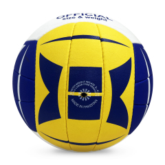 Direct Manufacturer's Customizable Size 4 Hand-Sewn Seamless Leather Volleyball Indoor/Outdoor Use Fibre Material Quality Balls,Blue Arc Sports