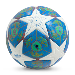 2025 High Quality Custom Logo Soccer Ball New Fashion Size 5 Football for Game Made From PU Material,Blue Arc Sports