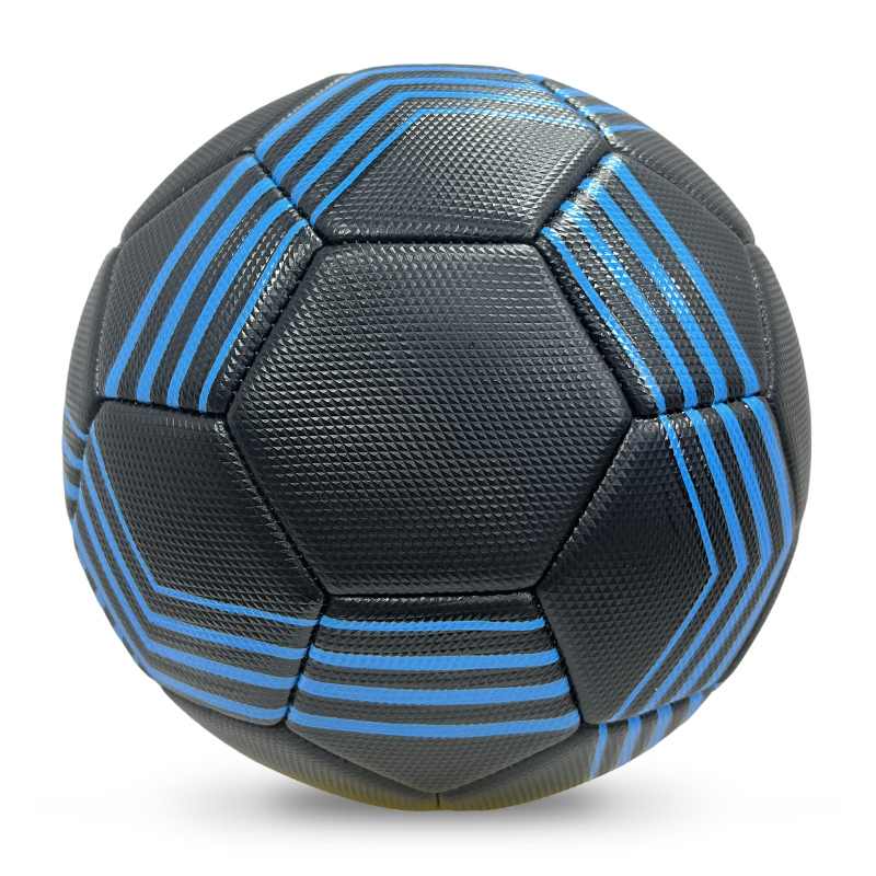 High Quality Size 5 Soccer Ball Machine-Sewn PVC with Print Logo for Sports Training Leisure Competitive Matches,Blue Arc Sports