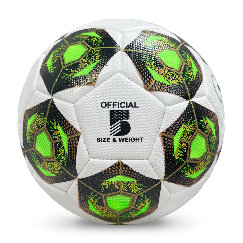 High Quality Size 5 Soccer Ball Machine-Sewn PVC with Print Logo for Sports Training Leisure Competitive Matches,Blue Arc Sports