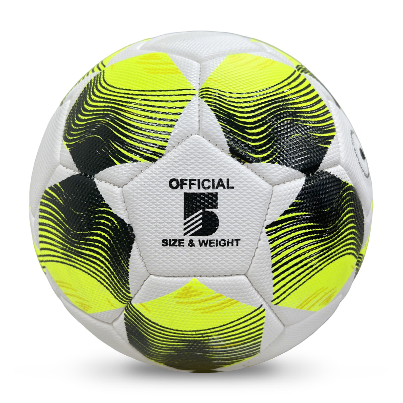 High Quality Size 5 Soccer Ball Machine-Sewn PVC with Print Logo for Sports Training Leisure Competitive Matches,Blue Arc Sports