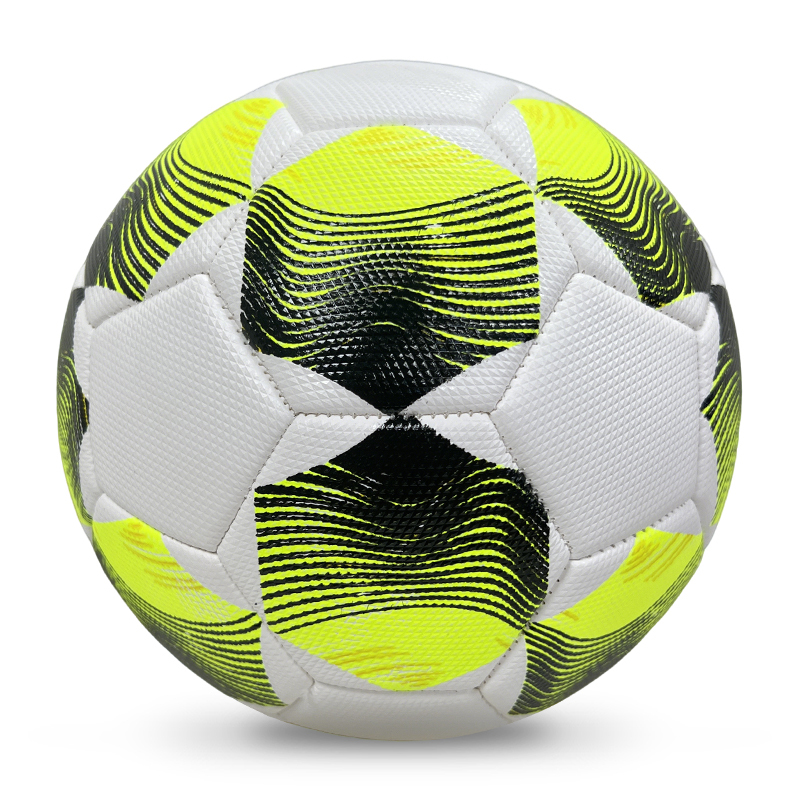 High Quality Size 5 Soccer Ball Machine-Sewn PVC with Print Logo for Sports Training Leisure Competitive Matches,Blue Arc Sports