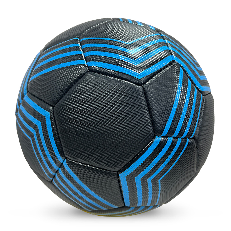 High Quality Size 5 Soccer Ball Machine-Sewn PVC with Print Logo for Sports Training Leisure Competitive Matches,Blue Arc Sports