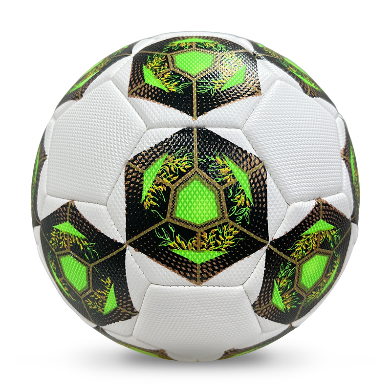 High Quality Size 5 Soccer Ball Machine-Sewn PVC with Print Logo for Sports Training Leisure Competitive Matches,Blue Arc Sports