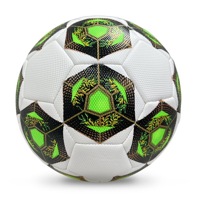 High Quality Size 5 Soccer Ball Machine-Sewn PVC with Print Logo for Sports Training Leisure Competitive Matches,Blue Arc Sports