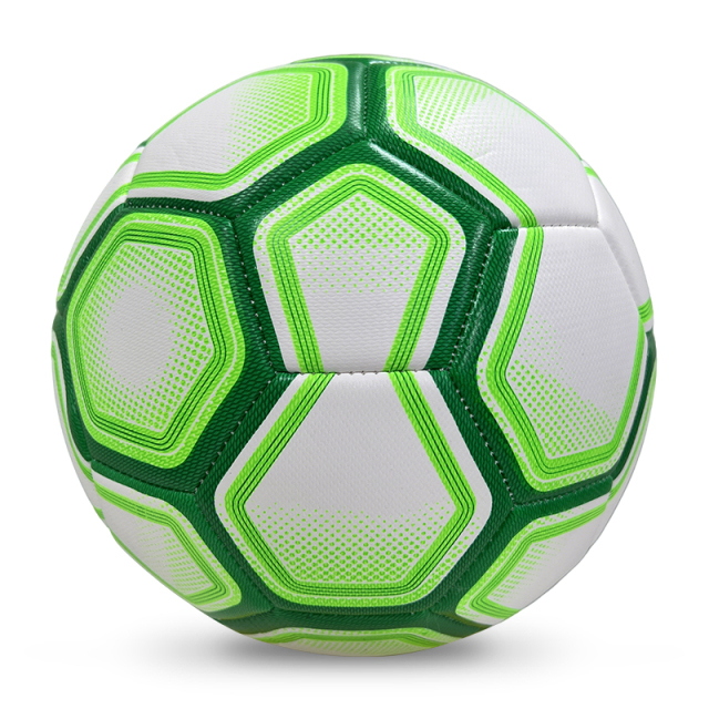 High Quality Size 5 Soccer Ball Machine-Sewn PVC with Print Logo for Sports Training Leisure Competitive Matches,Blue Arc Sports