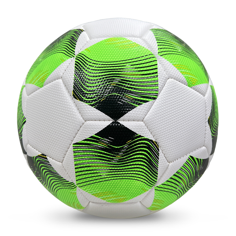 High Quality Size 5 Soccer Ball Machine-Sewn PVC with Print Logo for Sports Training Leisure Competitive Matches,Blue Arc Sports