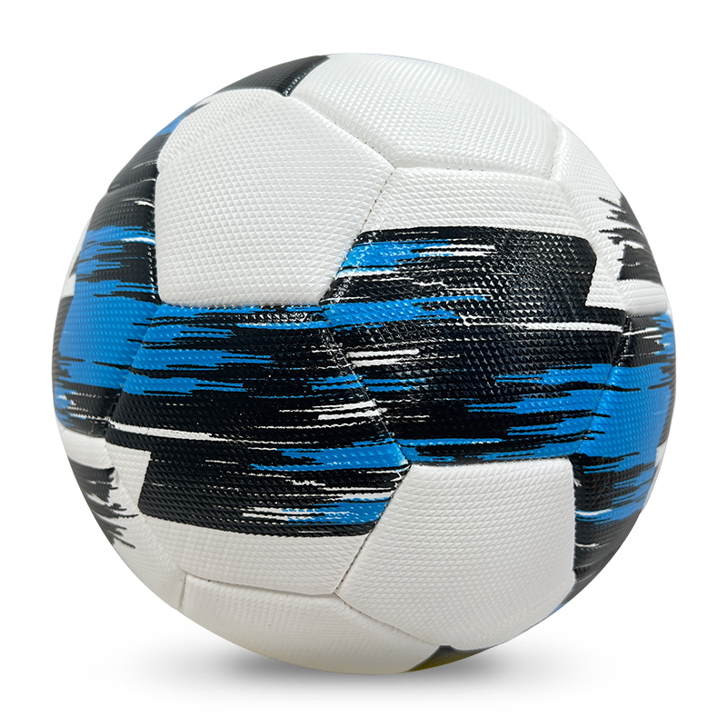 High Quality Size 5 Soccer Ball Machine-Sewn PVC with Print Logo for Sports Training Leisure Competitive Matches,Blue Arc Sports
