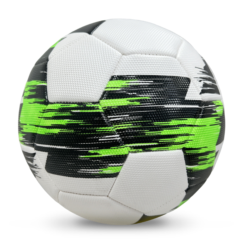 High Quality Size 5 Soccer Ball Machine-Sewn PVC with Print Logo for Sports Training Leisure Competitive Matches,Blue Arc Sports