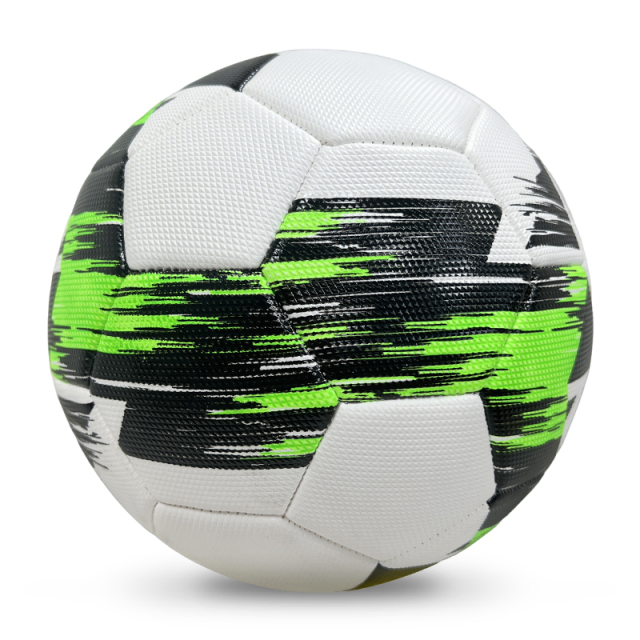 High Quality Size 5 Soccer Ball Machine-Sewn PVC with Print Logo for Sports Training Leisure Competitive Matches,Blue Arc Sports