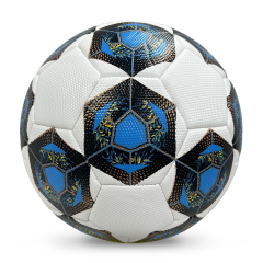 High Quality Size 5 Soccer Ball Machine-Sewn PVC with Print Logo for Sports Training Leisure Competitive Matches,Blue Arc Sports