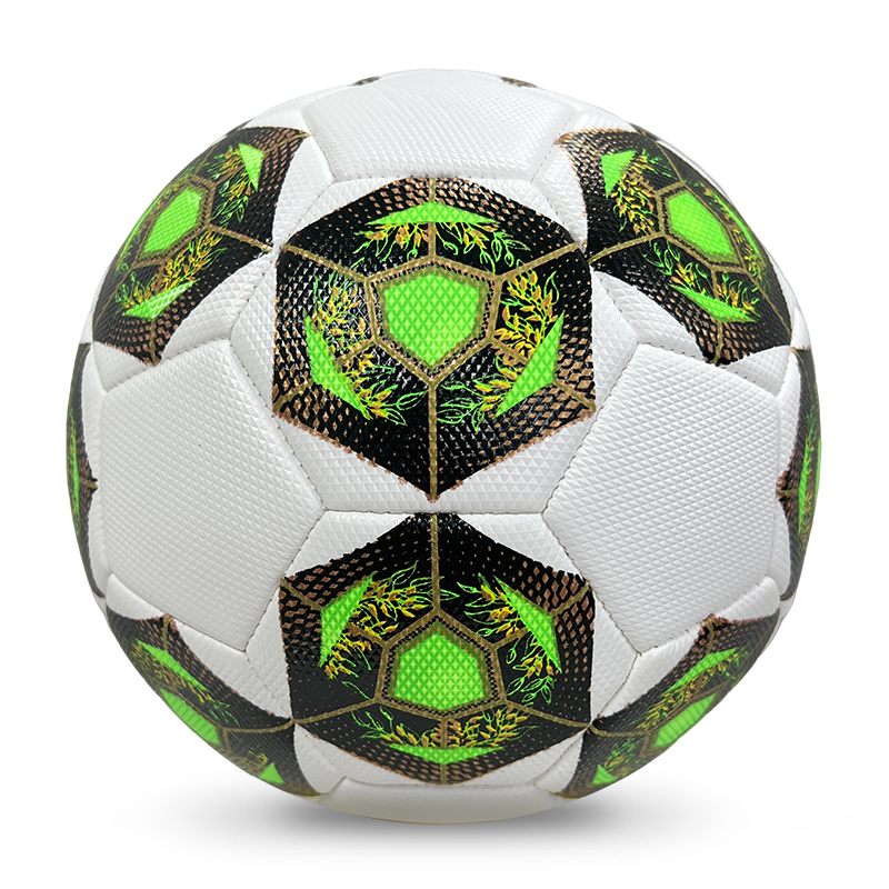 High Quality Size 5 Soccer Ball Machine-Sewn PVC with Print Logo for Sports Training Leisure Competitive Matches,Blue Arc Sports