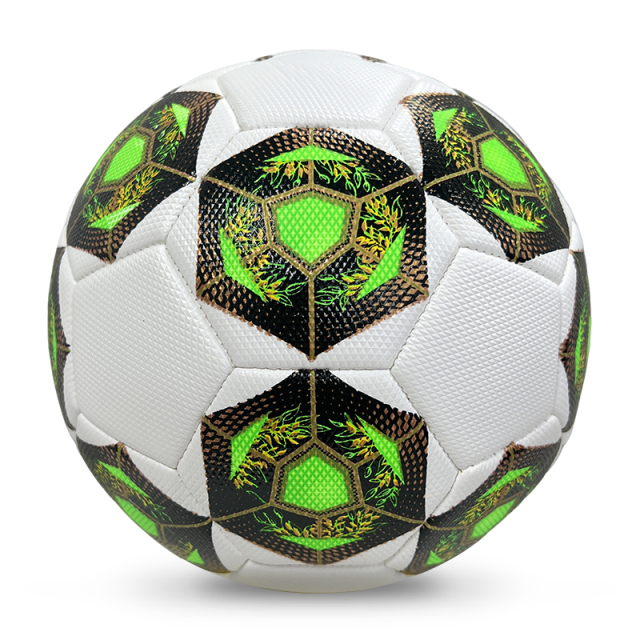 High Quality Size 5 Soccer Ball Machine-Sewn PVC with Print Logo for Sports Training Leisure Competitive Matches,Blue Arc Sports