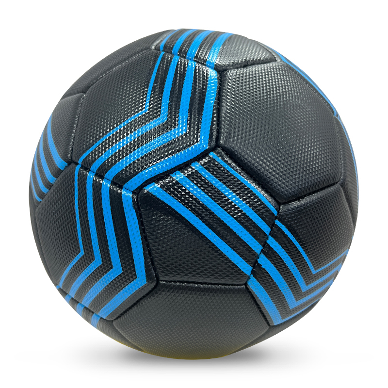 High Quality Size 5 Soccer Ball Machine-Sewn PVC with Print Logo for Sports Training Leisure Competitive Matches,Blue Arc Sports