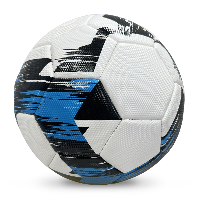 High Quality Size 5 Soccer Ball Machine-Sewn PVC with Print Logo for Sports Training Leisure Competitive Matches,Blue Arc Sports