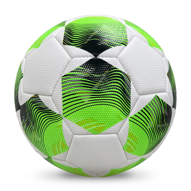 High Quality Size 5 Soccer Ball Machine-Sewn PVC with Print Logo for Sports Training Leisure Competitive Matches,Blue Arc Sports