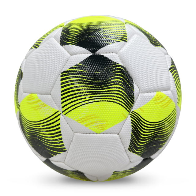 High Quality Size 5 Soccer Ball Machine-Sewn PVC with Print Logo for Sports Training Leisure Competitive Matches,Blue Arc Sports