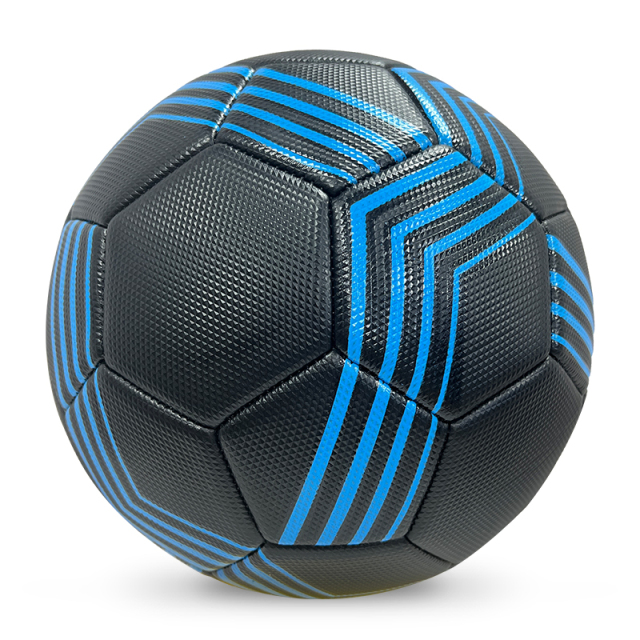 High Quality Size 5 Soccer Ball Machine-Sewn PVC with Print Logo for Sports Training Leisure Competitive Matches,Blue Arc Sports