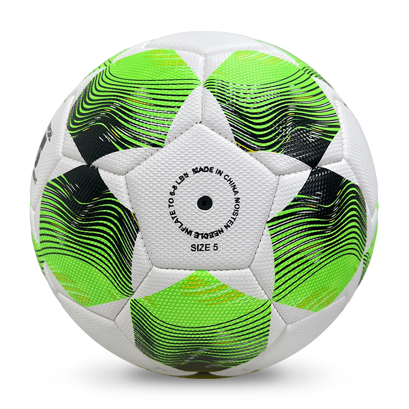 High Quality Size 5 Soccer Ball Machine-Sewn PVC with Print Logo for Sports Training Leisure Competitive Matches,Blue Arc Sports