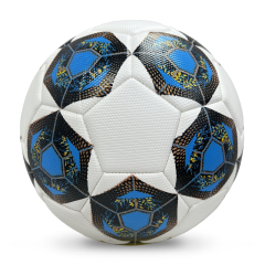 High Quality Size 5 Soccer Ball Machine-Sewn PVC with Print Logo for Sports Training Leisure Competitive Matches,Blue Arc Sports