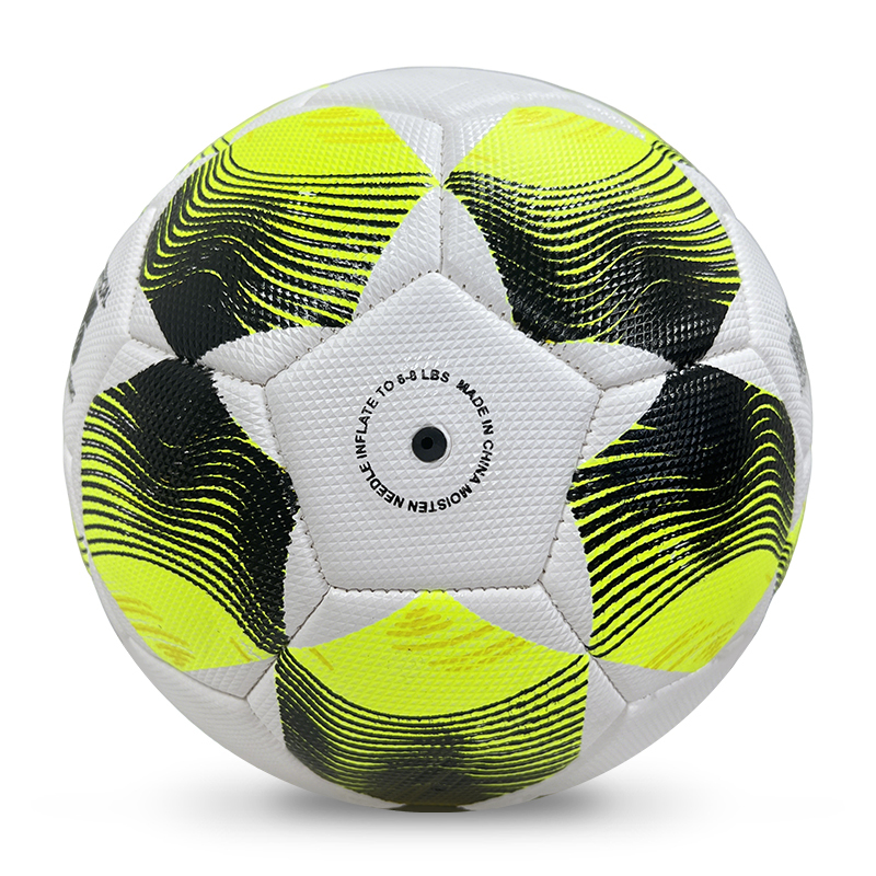 High Quality Size 5 Soccer Ball Machine-Sewn PVC with Print Logo for Sports Training Leisure Competitive Matches,Blue Arc Sports