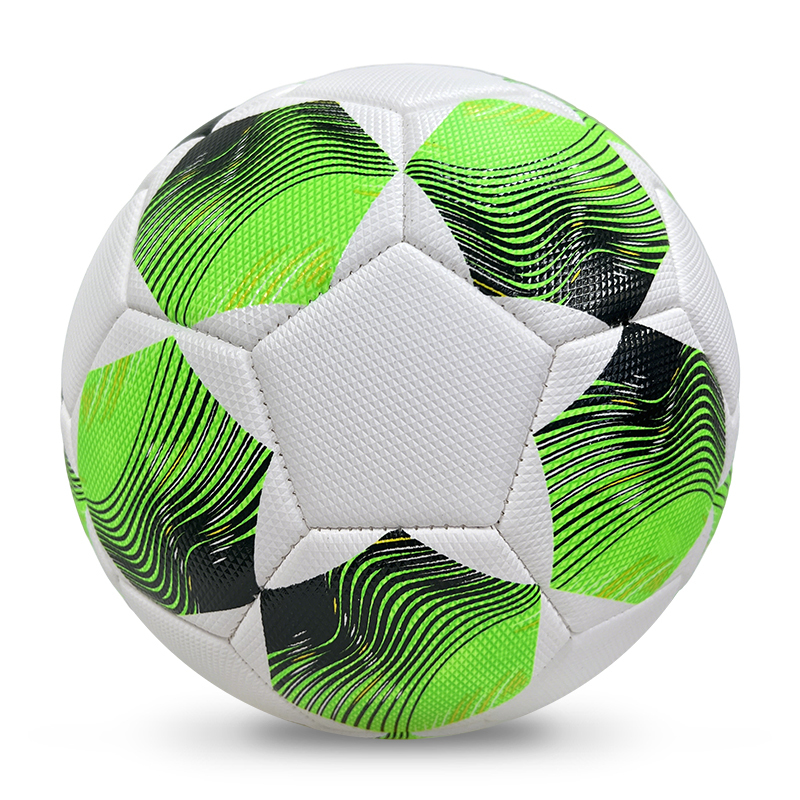 High Quality Size 5 Soccer Ball Machine-Sewn PVC with Print Logo for Sports Training Leisure Competitive Matches,Blue Arc Sports