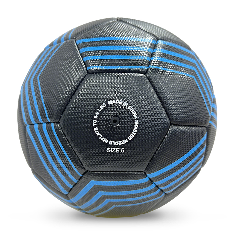High Quality Size 5 Soccer Ball Machine-Sewn PVC with Print Logo for Sports Training Leisure Competitive Matches,Blue Arc Sports