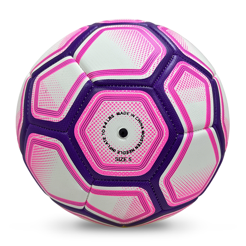 High Quality Size 5 Soccer Ball Machine-Sewn PVC with Print Logo for Sports Training Leisure Competitive Matches,Blue Arc Sport